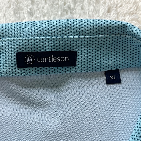 Turtleson Polo Shirt Men's XL Blue Dots Golf Stretch Preppy Activewear Casual - Picture 6 of 9